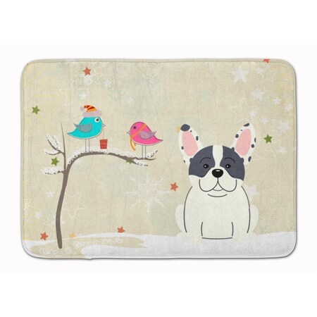 Carolines Treasures Christmas French Bulldog Piebald Machine Washable Memory Foam Mat BB2483RUG